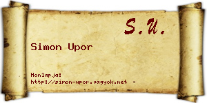 Simon Upor névjegykártya